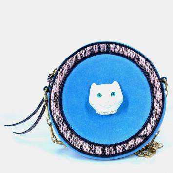Pre Owned Gucci blue Round Pochette Crossbody Chain Bag