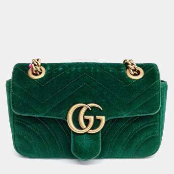 Pre Owned Gucci Velvet Matrace Mini Shoulder Bag