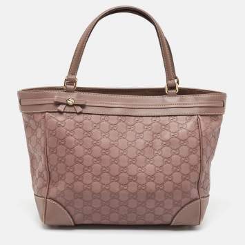 Pre Owned Gucci Old Rose Guccissima Leather Mayfair Tote