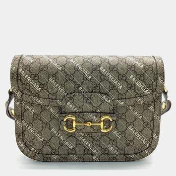 Pre Owned Gucci X Balenciaga Hacker Project 1955 Horsebit Shoulder Bag