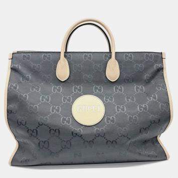 Pre Owned Gucci Grey Canvas and Leather Off the Grid Tote Bag