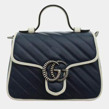 Pre Owned Gucci Mini Marmont Top Handle Bag
