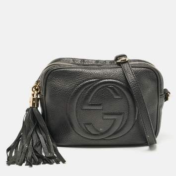 Pre Owned Gucci Black Leather Small Soho Disco Shoulder Bag