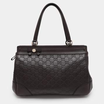 Pre Owned Gucci Brown Guccissima Leather Mayfair Tote