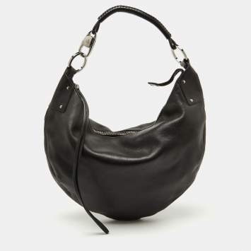 Pre Owned Gucci Black Leather Hobo