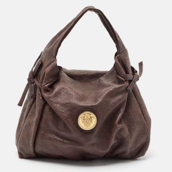 Gucci Dark Brown Guccissima Leather Hysteria Shoulder Bag