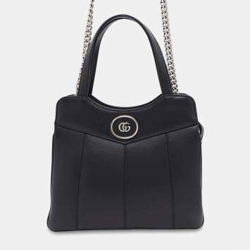 Gucci Black Leather Petit Gg Small Bag 