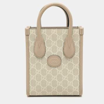 مملوكة مسبقًا Gucci Beige GG Supreme Canvas Interlocking G Tote