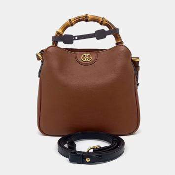 Gucci Brown Leather Diana small shoulder bag