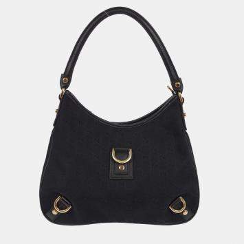 Pre Owned Gucci Black Abbey GG Handbag