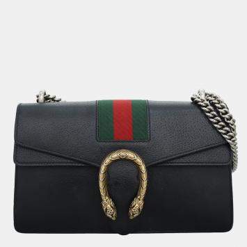Gucci Black  Dionysus Web Medium Shoulder Bag
