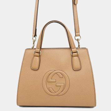 Gucci Beige Leather Soho Interlocking 2Way Tote Bag