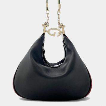 Gucci Black Leather Attache Small Shoulder Bag