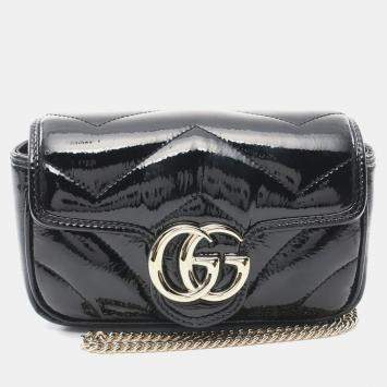 Gucci Gg Marmont Super Shoulder Bag Leather Black