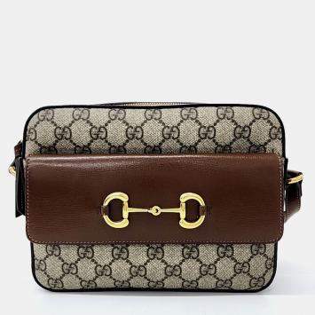 Gucci Brown PVC 1955 Horsebit Small Crossbody Bag