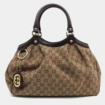 Gucci Beige Coated Canvas Suki Bag