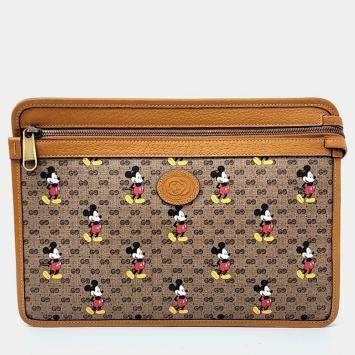 Gucci Brown Canvas Disney Clutch bag
