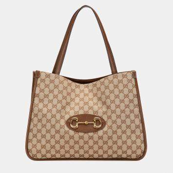 Gucci Brown GG Canvas Horsebit 1955 Tote