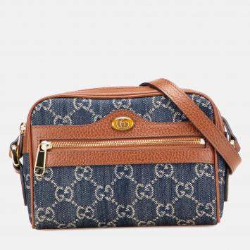 Gucci Blue Mini GG Denim Ophidia Crossbody