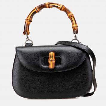Gucci Black Calfskin Bamboo Night