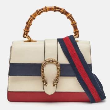 Gucci Tricolor Leather Medium Dionysus Bamboo Top Handle Bag