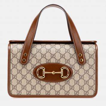 Gucci Beige Small GG Supreme Horsebit 1955 Satchel