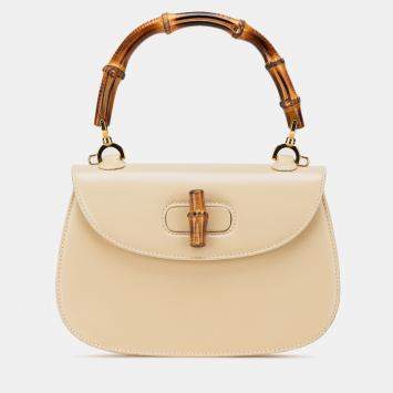 Gucci Beige Calfskin Bamboo Night