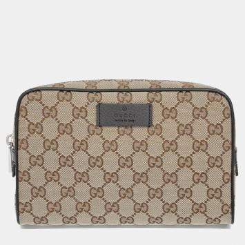 Gucci Beige Brown Fabric Jacquard Hip Sack