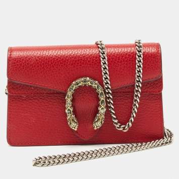 Gucci Dark Red Leather Dionysus Mini Crossbody Bag