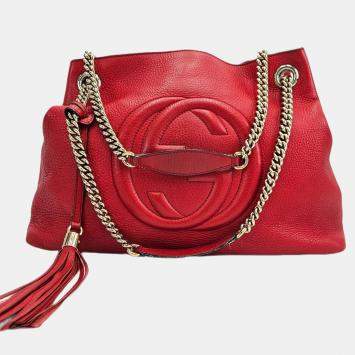 Gucci Soho Medium Red Leather Shoulder Bag