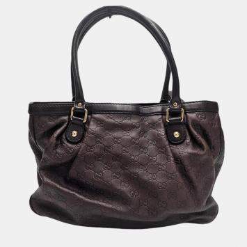 Gucci Sukey Brown Guccissima Leather Tote