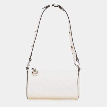 Pre Owned Gucci White Mini Leather Blondie Shoulder Bag