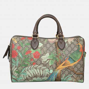 Pre Owned Gucci Tian GG Supreme Boston Bag