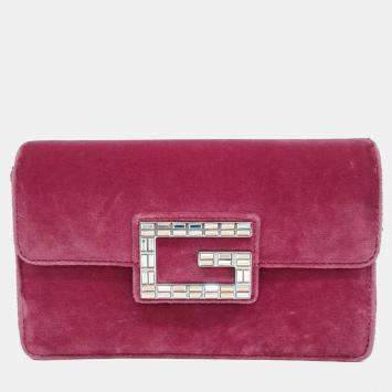 Gucci Purple Velvet Crossbody Bag
