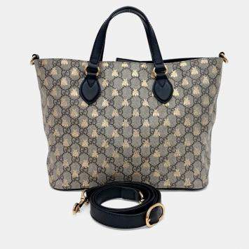Gucci Beige Canvas Supreme Tote and Shoulder Bag