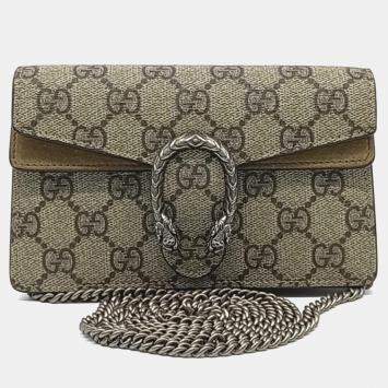 Pre Owned Gucci Brown Leather Dionysus Mini Crossbody Bag