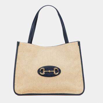 Gucci Brown Medium Canvas Horsebit 1955 Tote