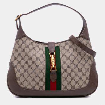 Gucci Brown Balenciaga The Hacker Project Medium GG Supreme Web Jackie 1961 Crossbody
