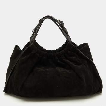 Gucci Black Suede and Leather Hobo