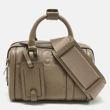 Pre Owned Gucci Beige Jumbo GG Leather Mini Duffel Bag