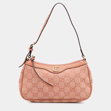 Gucci Pink Small GG Canvas Ophidia Shoulder Bag