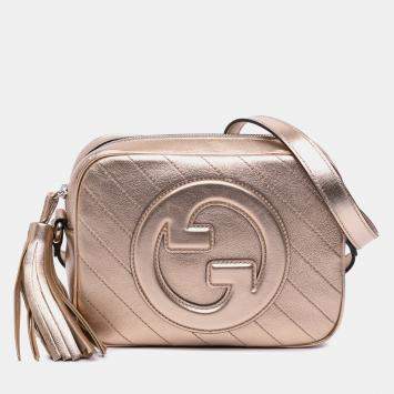 Gucci Gold Small Metallic Calfskin Blondie Crossbody Bag