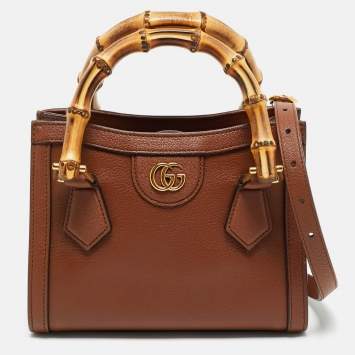 Gucci Brown Leather Mini Diana Tote