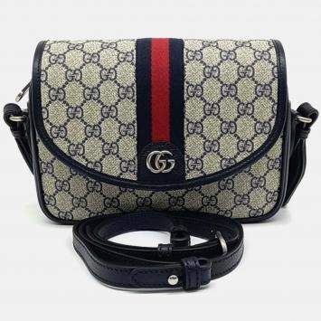 Pre Owned Gucci Multicolor Coated Canvas Ophidia Mini GG Shoulder Bag