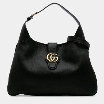 Pre Owned Gucci Black Medium Leather Aphrodite Satchel
