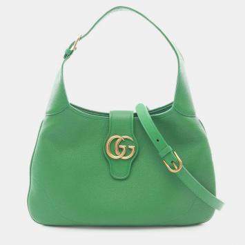 Pre Owned Gucci Green Medium Leather Aphrodite Crossbody