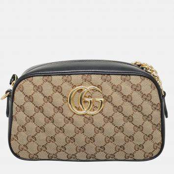 Pre Owned Gucci Small Marmont Canvas Camera Bag
