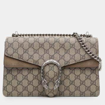 Pre Owned Gucci Brown Small GG Supreme Dionysus Shoulder Bag