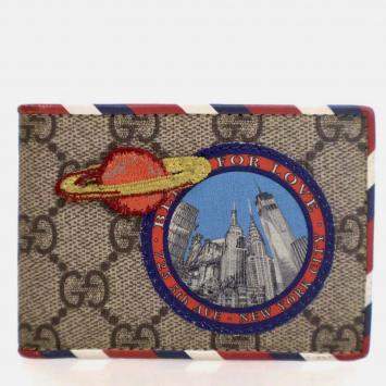 Pre Owned Gucci Courrier GG Supreme Bi Fold Wallet