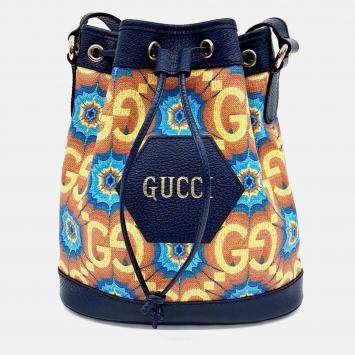 Pre Owned Gucci 100th Anniversary Multicolor Coated Canvas Bucket Bag